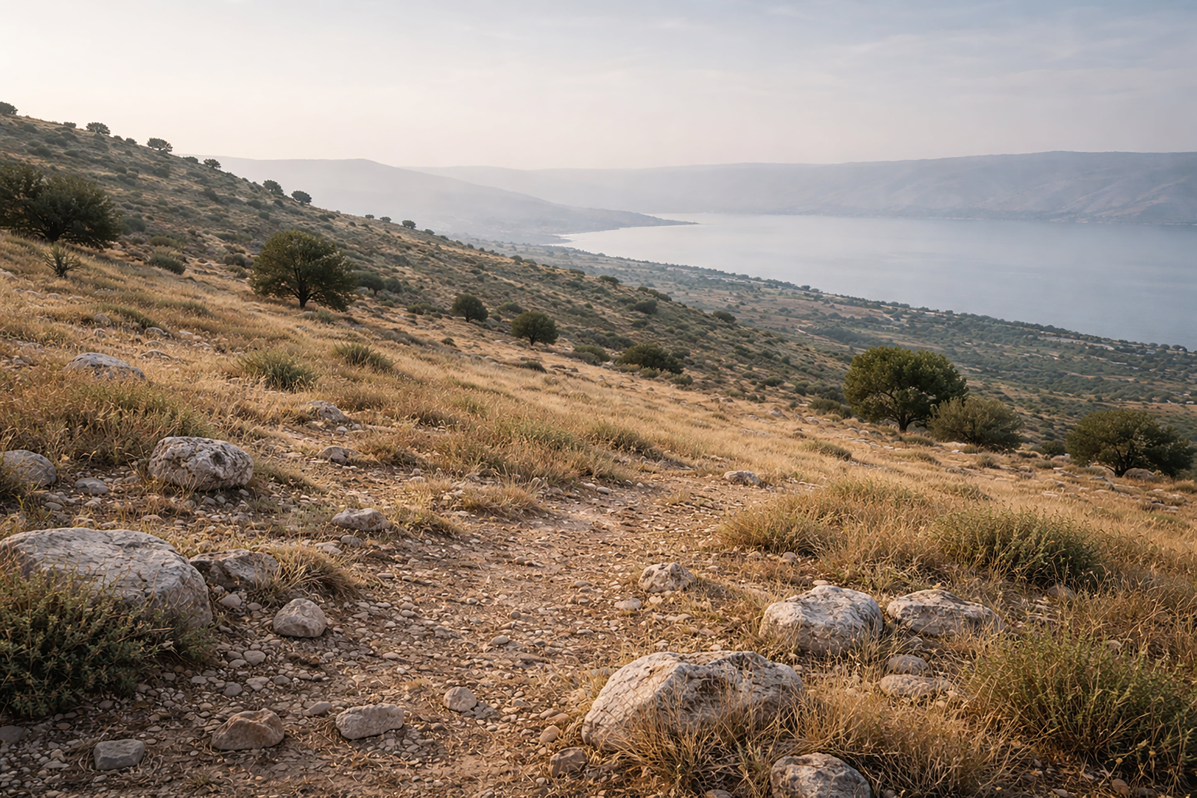 Galilee hillside at golden hour